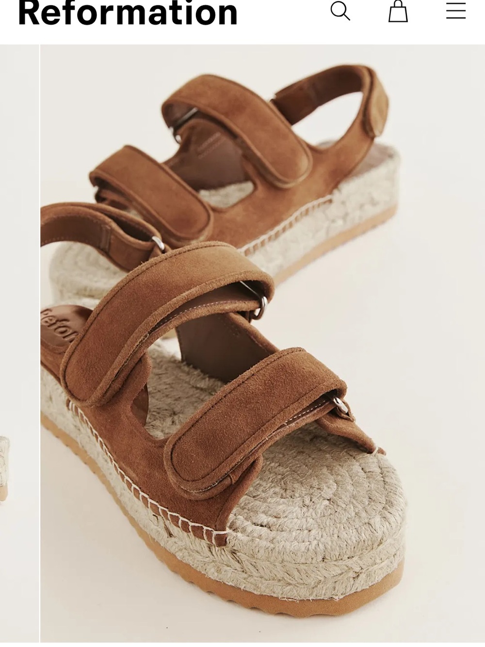 Reformation Suede Espadrille Platform Trinity Sport Espadrille